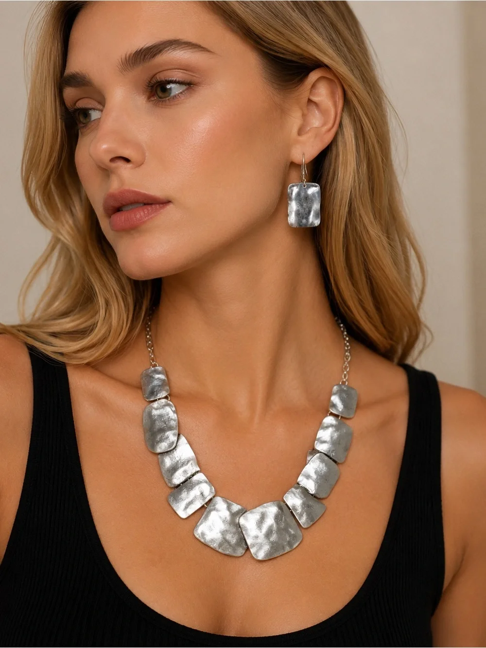 Silver Statement Fine Silver Plated Jewelry Set